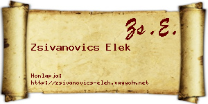 Zsivanovics Elek névjegykártya